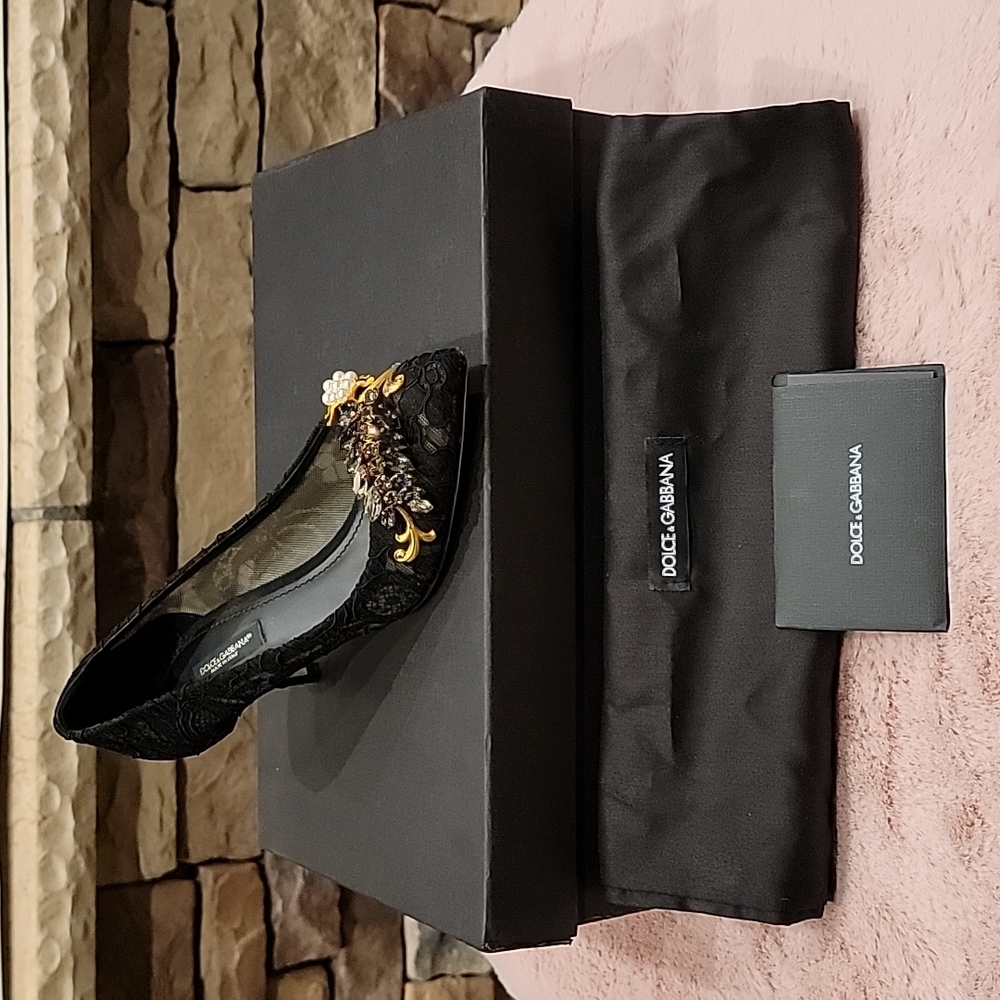 Dolce Gabbana Lace Jeweled heels Pumps Shoes